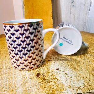 Pair of Tiffany & Co. Manhattan Blue Coffee Cup